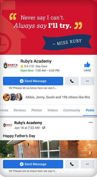 Ruby's Academy Facebook Page