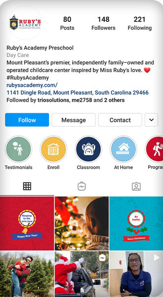 Ruby's Academy Instagram Page