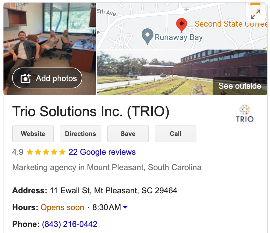 TRIO's Google Business Profile